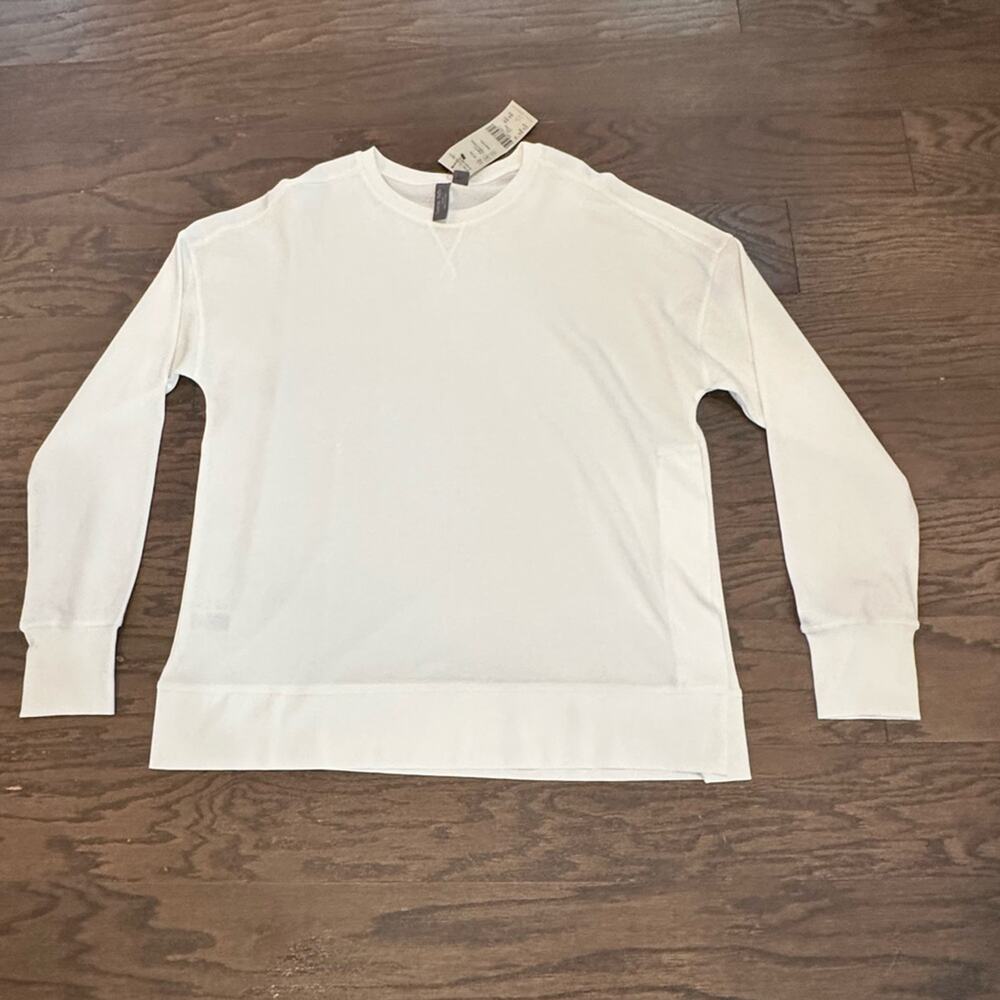 Sweaty Betty After Class Organic Cotton Sweatshirt Lilly White Size 12 NWT